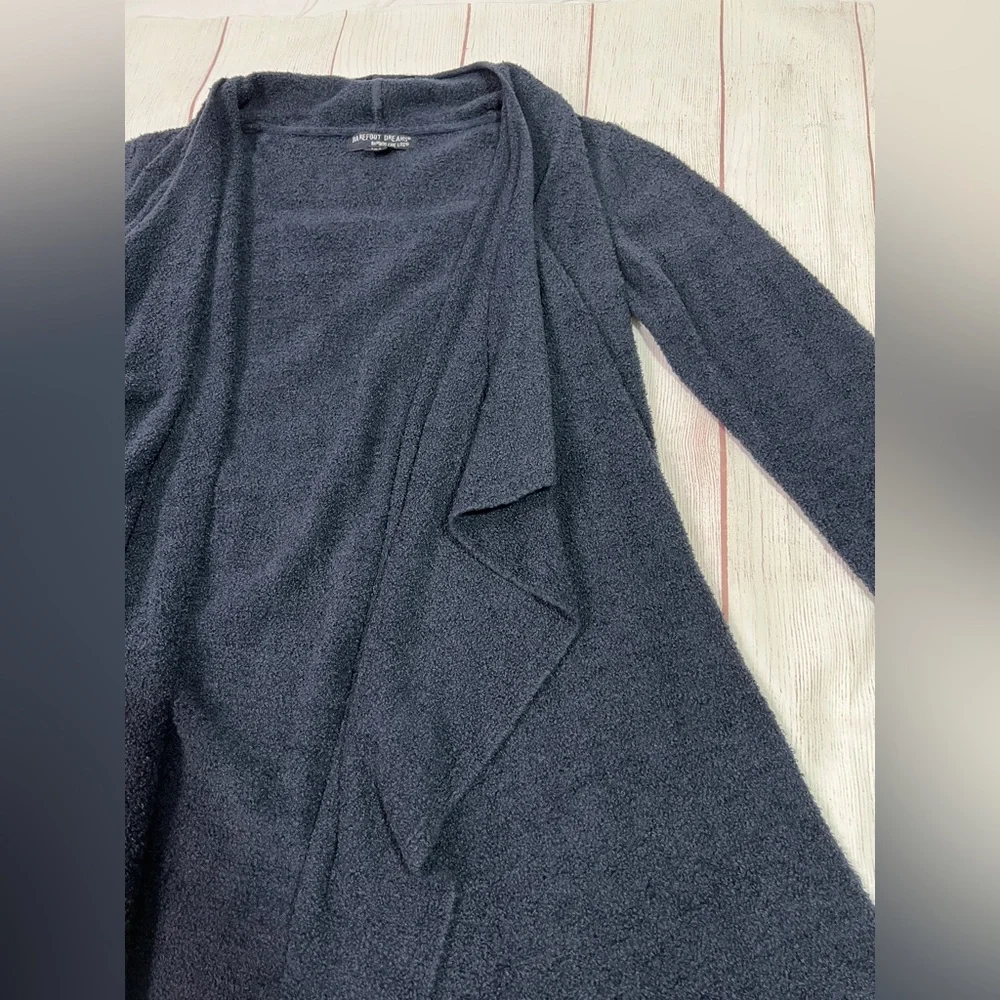 Barefoot Dreams Bamboo Chic Lite Cardigan - S/M - navy blue open cozy waterfall - Picture 4 of 8